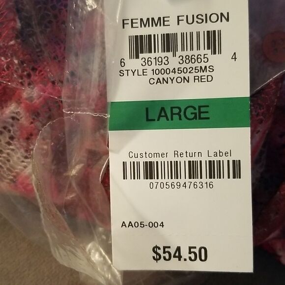 Style & Co. Women's Red Long Sleeve Marled Scarf Top - Picture 5 of 5